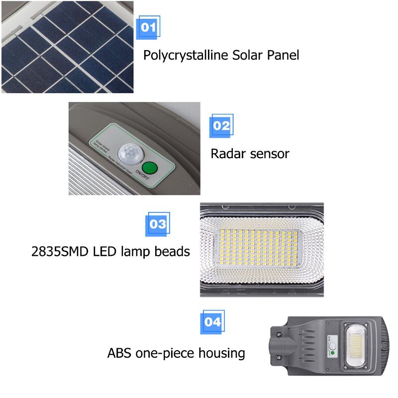 120/240/360w Led Wall Street Light Solární Lampa S Detekcí Pohybu Garden Remote