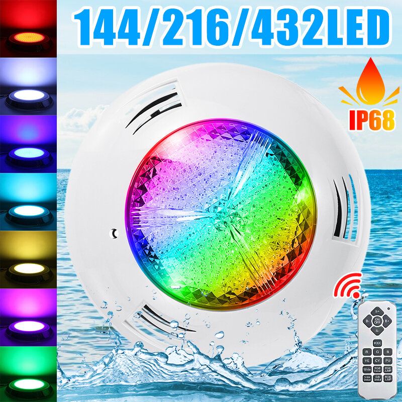 12v 114/216/432led Rgb Podvodní Světlo Do Bazénu Ip68 S Dálkovým Ovládáním Fontánové