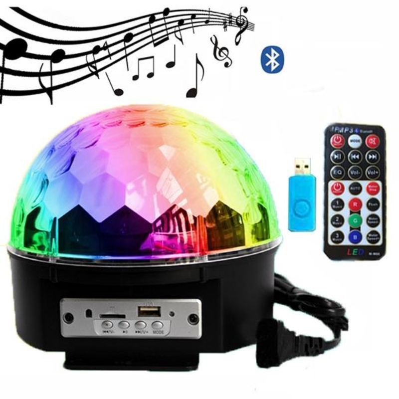 12w Bluetooth Hlasové Ovládání Led Magic Ball Stage Lamp Barevná Mp3 Diskotéka S Dálkovým Ovladačem