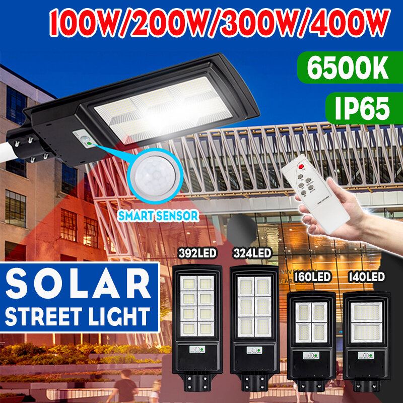 140/160/324/392led 100/200/300/400w Led Solární Panel Pouliční Osvětlení Pir Nástěnné Svítidlo Se Senzorem Pohybu + Vzdálený Domov