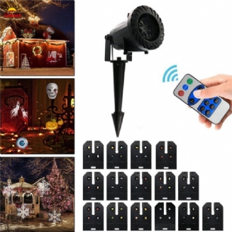 15 Vzorů 6w Led Dálkové Ovládání Projektor Pódiové Světlo Venkovní Vánoční Halloween Dekor Ac100-240v