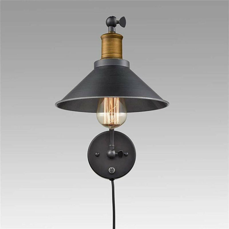 1pcs/2pcs 60w 110v Us Zástrčka Industrial Black Sconce Nastavitelný Úhel Otočného Ramene Vintage Nástěnná Zásuvná Lampa