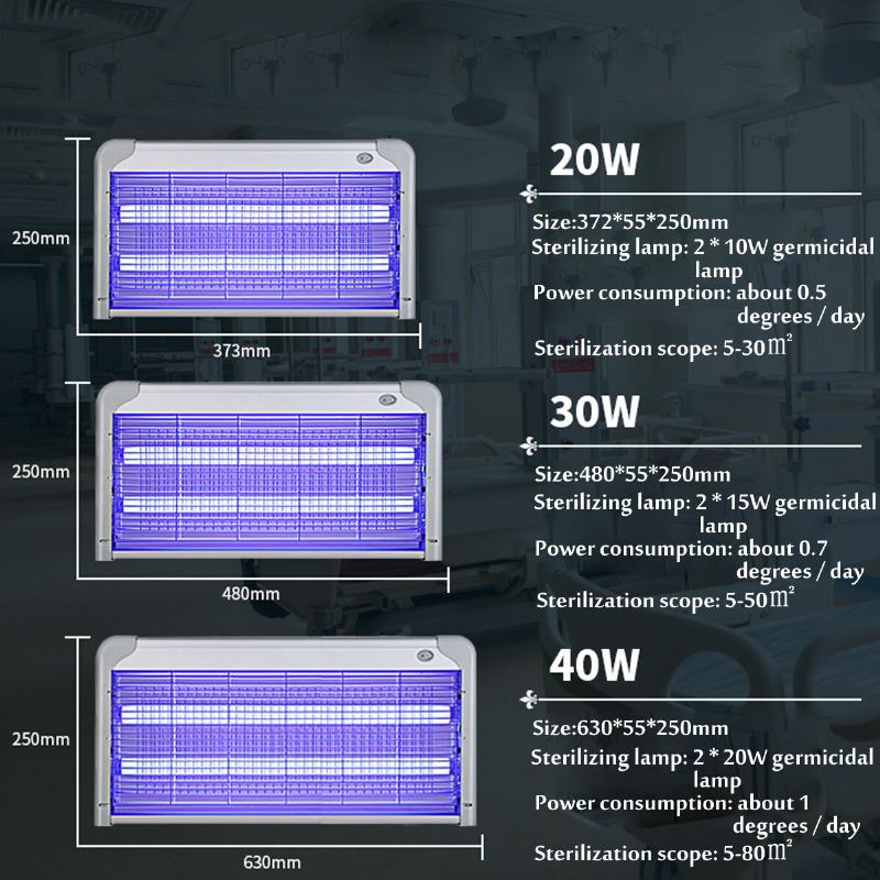 20/30/40w Ultrafialové Germicidní Světlo Lampa Dezinfekce Sterilizátor Uvc Sterilizační Pro Domácí Uv Lampu