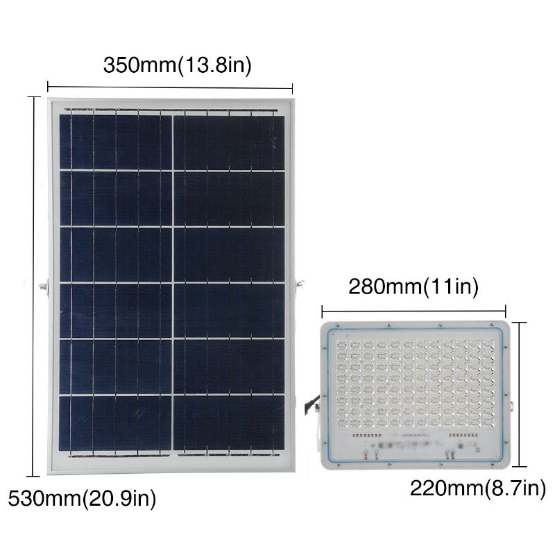 200w 192led Solárně Napájené Záplavové Světlo Dálkové Ovládání Světelného Senzoru Časování Venkovního Vodotěsného Ip65