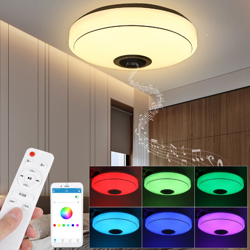 24/36/60w Inteligentní Led Stropní Svítidlo Rgb Bluetooth App Hudební Reproduktor Stmívatelný 110-220v