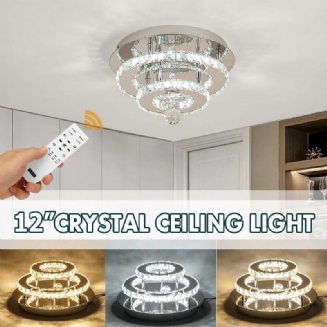 24w/48w Křišťálový Lustr S Plynulým Stmíváním Led Kulaté Stropní Svítidlo S Dálkovým Ovládáním Dekor Ac100-240v