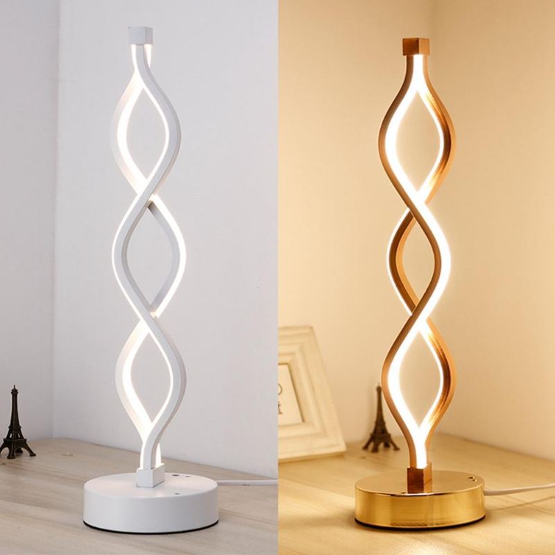 24w Moderní Spirálový Design S Kroucenou Vlnou Led Stolní Lampa Na Čtení