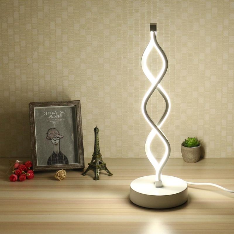 24w Moderní Spirálový Design S Kroucenou Vlnou Led Stolní Lampa Na Čtení