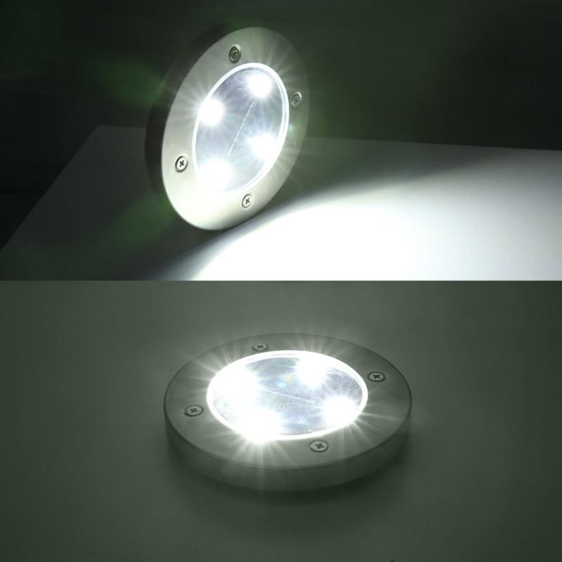 2ks 4led Solární Zemní Světla Podlaha Terasa Venkovní Zahradní Lampa Na Trávník