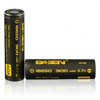 2ks Basen Bs186q 18650 3100mah 3.7v 40a Dobíjecí Li-ion Baterie S Plochým Vrchem A Vysokým Odběrem