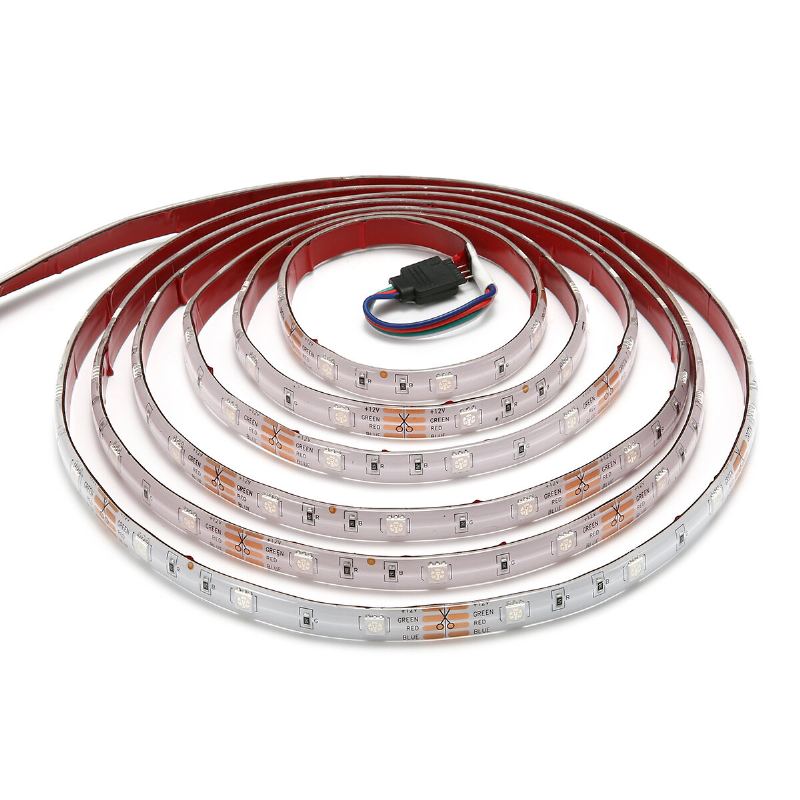 2pcs 5m 5050 Led Páskové Světlo Rgb Vodotěsná Dekorativní Lampa + Napájecí Zdroj + Dálkové Ovládání 44 Klíčů Dc12v