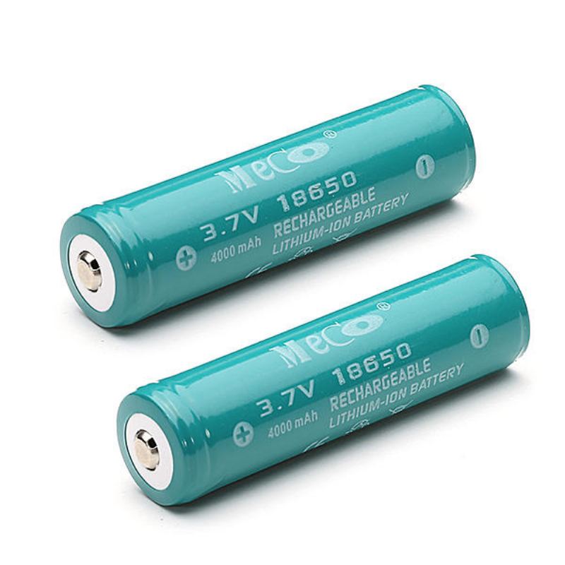 2pcs Meco 3.7v 4000mah Chráněná Dobíjecí 18650 Li-ion Baterie