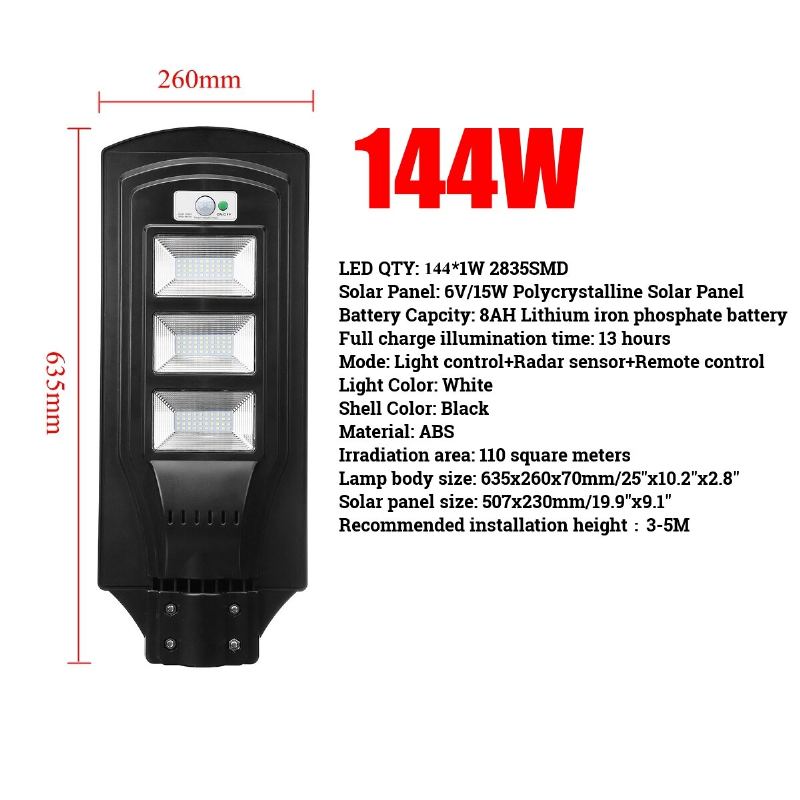 3000w Led Solární Pouliční Světlo Flood Light Motion Sensor Remote Outdoor Garden