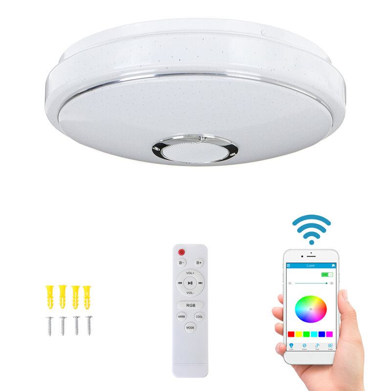 30cm 36w Rgbw Led Stropní Svítidlo S Dálkovým Ovládáním Bluetooth Reproduktor Noční Lampa S App Do Ložnice Dekorativní Lampy Na Domácí Párty 220v