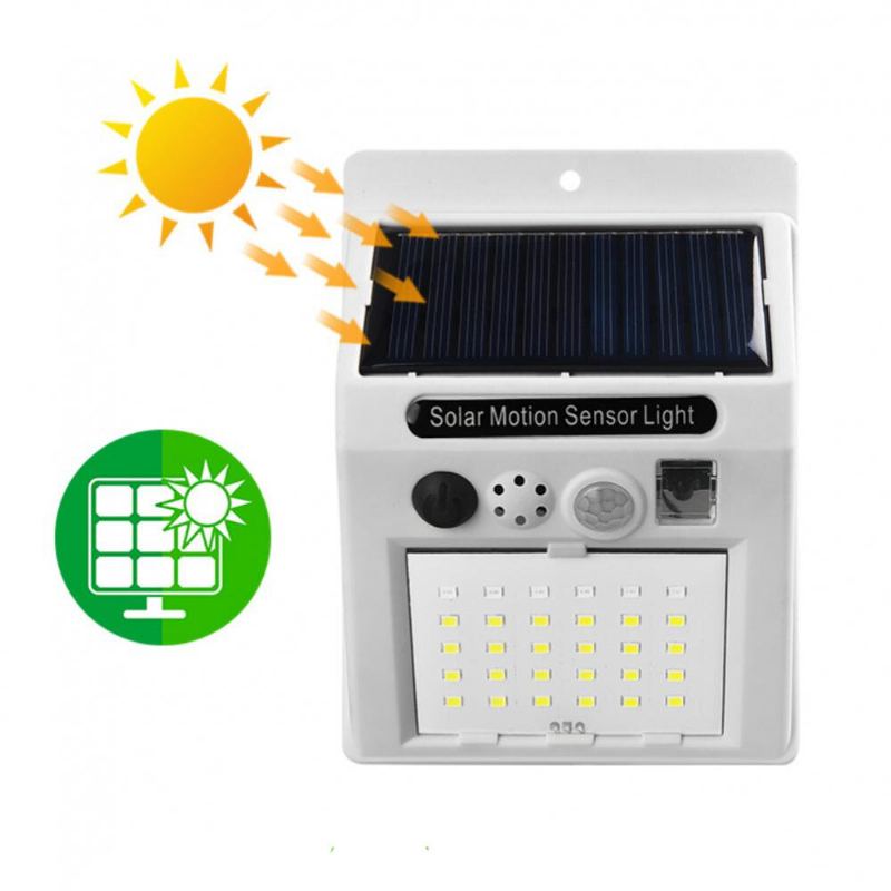 30led Solární Světlo Dálkové Ovládání 3 Režimy Lidské Tělo Pohybový Senzor Alarm Pouliční Lampa Venkovní Zahrada Nádvoří Vodotěsná Nástěnná