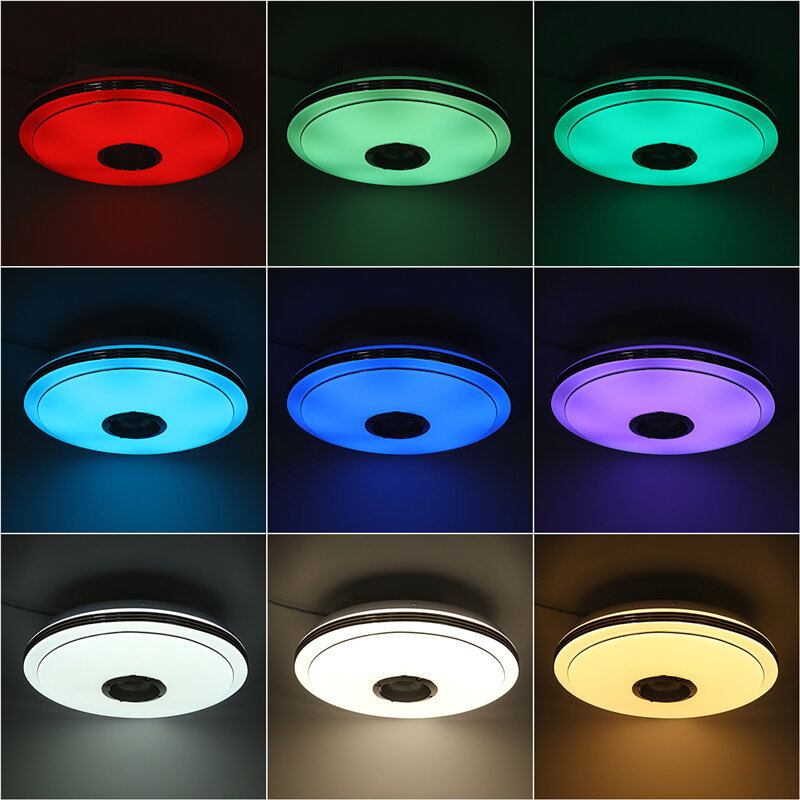 33cm Led Stropní Lampa Rgb Bluetooth Hudební Reproduktor Stmívatelná Do Ložnice