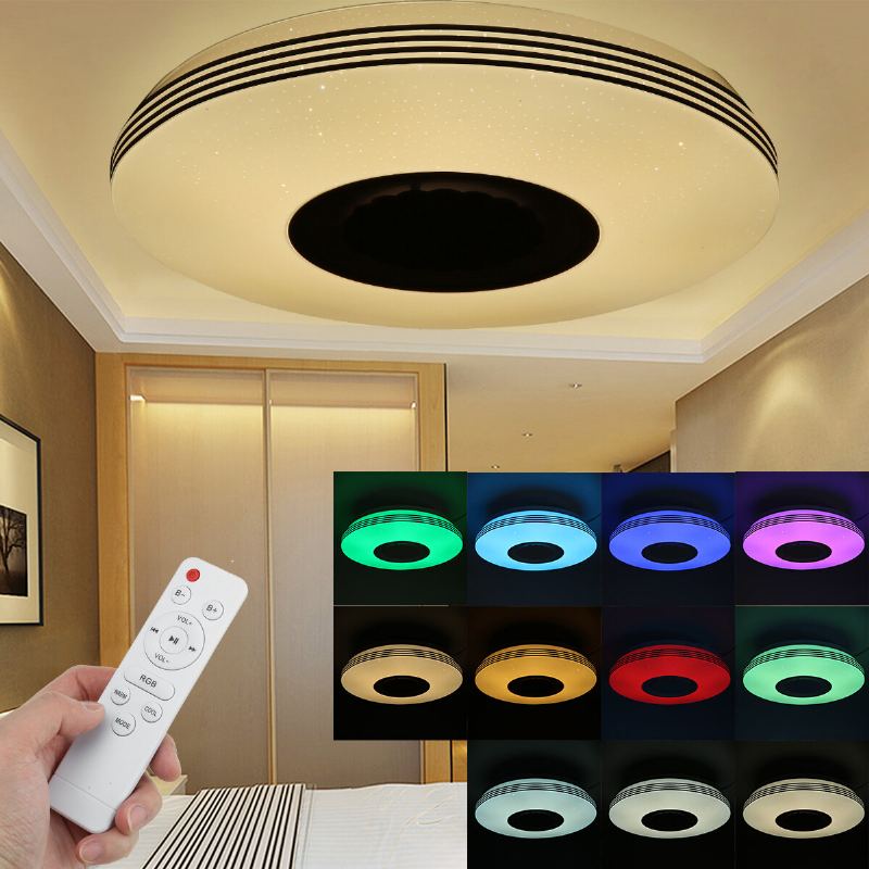 34cm Led Stropní Světlo Rgb Bluetooth Music Speaker Dimmer App Dálkové Ovládání Lampy