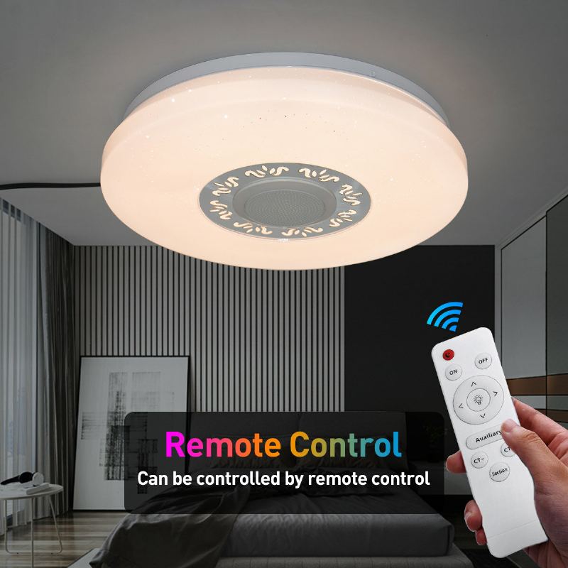 34cm Rgb Led Hudební Stropní Světla Domácí Osvětlení App Bluetooth Světlo Do Ložnice Chytrá Lampa + Dálkové Ovládání