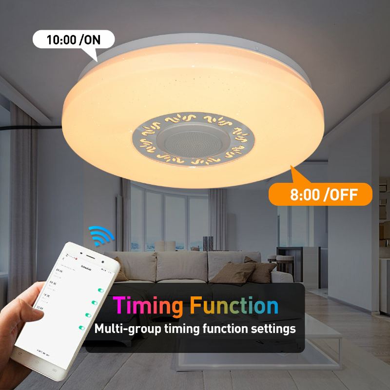 34cm Rgb Led Hudební Stropní Světla Domácí Osvětlení App Bluetooth Světlo Do Ložnice Chytrá Lampa + Dálkové Ovládání