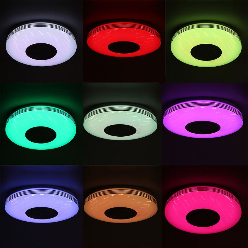 36cm Bluetooth Wifi Led Stropní Světlo Rgb Hudební Reproduktor Stmívatelná Lampa Dálkové Ovládání App