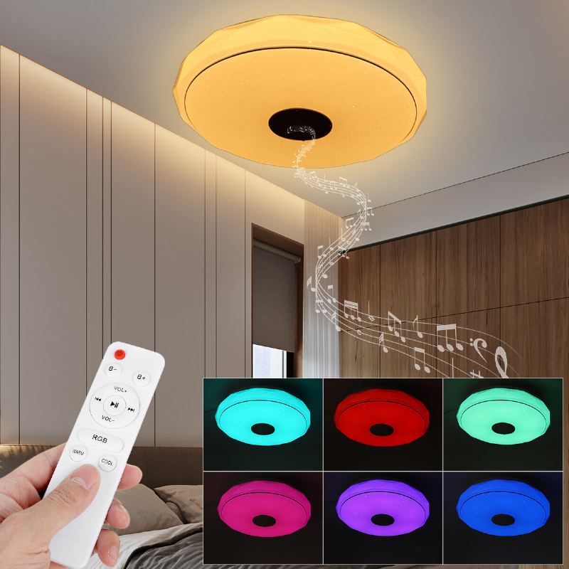 36w/60w 40cm Moderní Led Hudební Stropní Světlo Rgb Bluetooth Reproduktor Down Lamp App+dálkové Ovládání