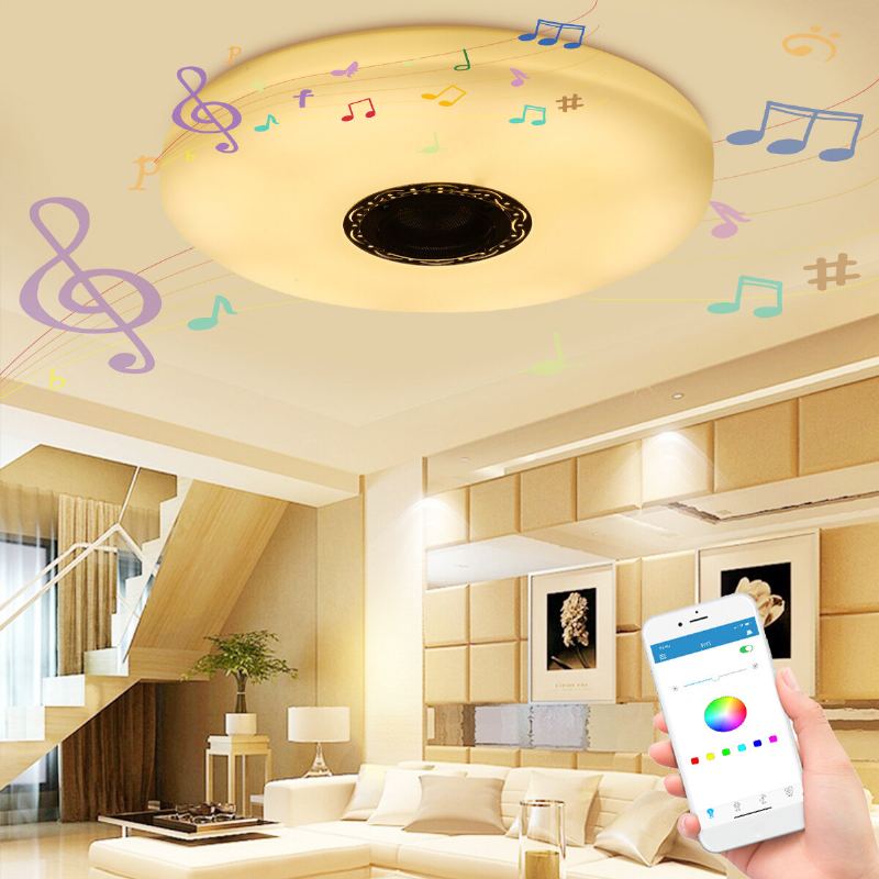 36w 60w Moderní Led Hudební Stropní Světlo Bluetooth Reproduktor Vícebarevná Lampa Do Ložnice Ac220v