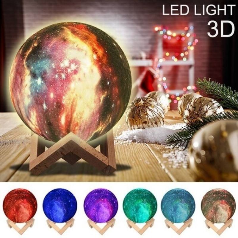 3d Kouzelná Lunární Měsíční Lampa Usb Led Noční Světlo Dotykový Senzor Galaxy Sky Moonlight