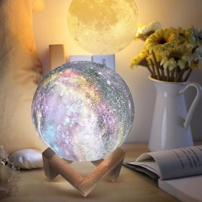 3d Kouzelná Lunární Měsíční Lampa Usb Led Noční Světlo Dotykový Senzor Galaxy Sky Moonlight