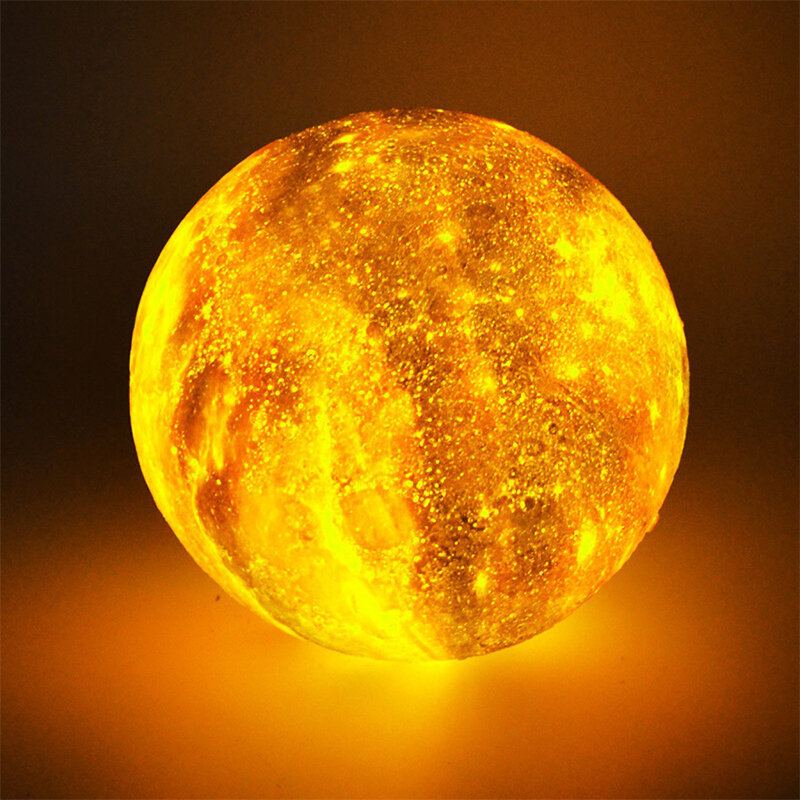 3d Tisk Moon Lamp Space Led Noční Světlo Dálkové Ovládání / Touch/ Pat Control Usb Charge Valentine Gift