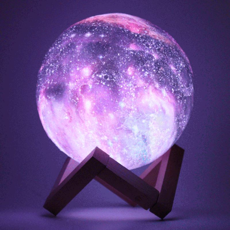 3d Tisk Moon Lamp Space Led Noční Světlo Dálkové Ovládání / Touch/ Pat Control Usb Charge Valentine Gift