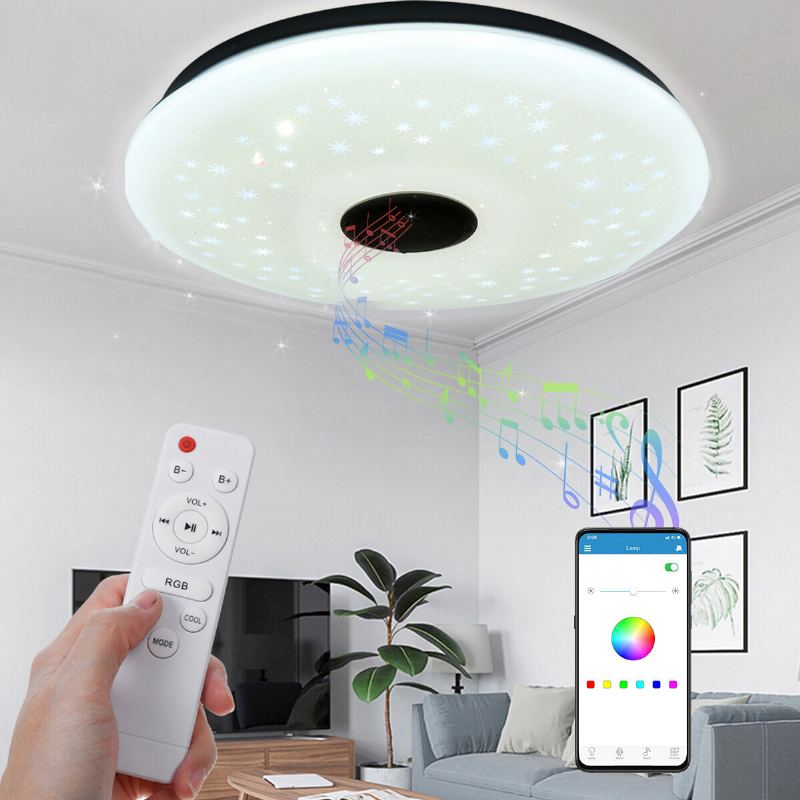 40cm 36w As102 Led Rgb Hudební Stropní Lampa App+dálkové Ovládání Práce S Google Home Alexa 220v/85-265v