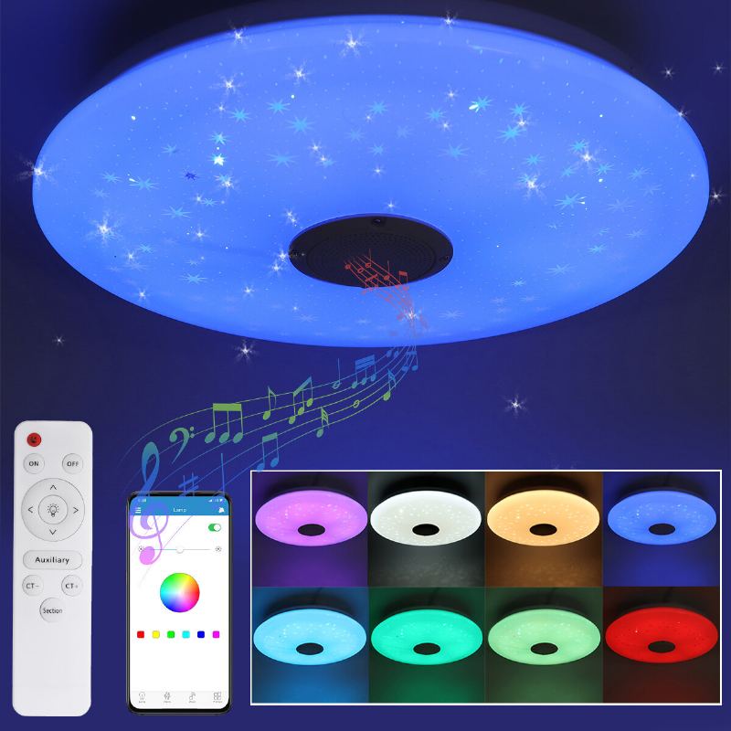 40cm 36w As102 Led Rgb Hudební Stropní Lampa App+dálkové Ovládání Práce S Google Home Alexa 220v/85-265v