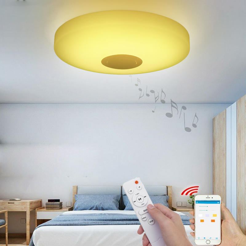 48w Stmívatelné Led Hudební Stropní Světlo Bluetooth Reproduktor Dole Svítidlo Moderní