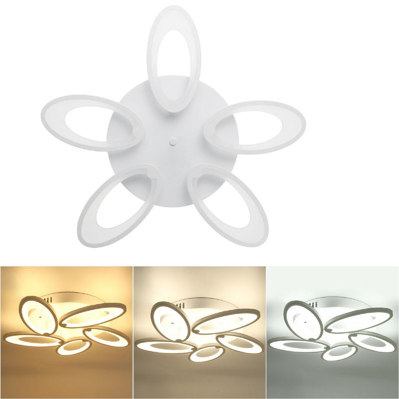 5 Hlav Moderní Led Stropní Akrylátová Domácí Svítidla Lustrová Lampa + Dálkové 3200-6500k
