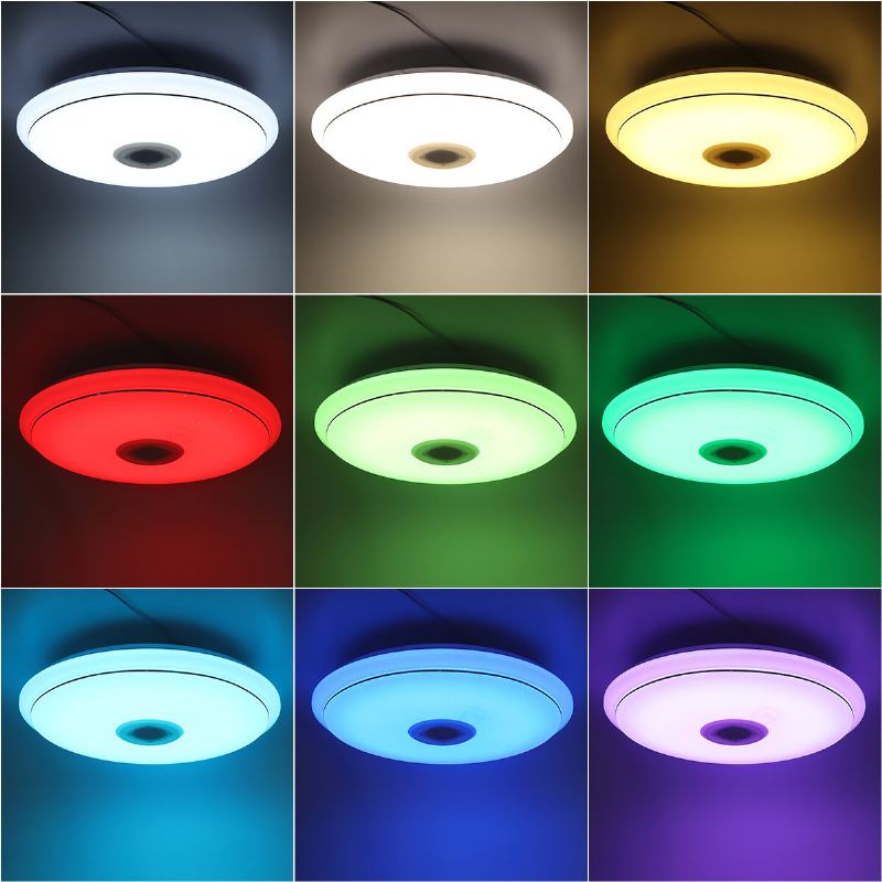 50cm Ac85-265v Led Rgb Hudební Stropní Lampa App + Dálkové Ovládání Chytré Světlo Funguje S Google Home Alexa