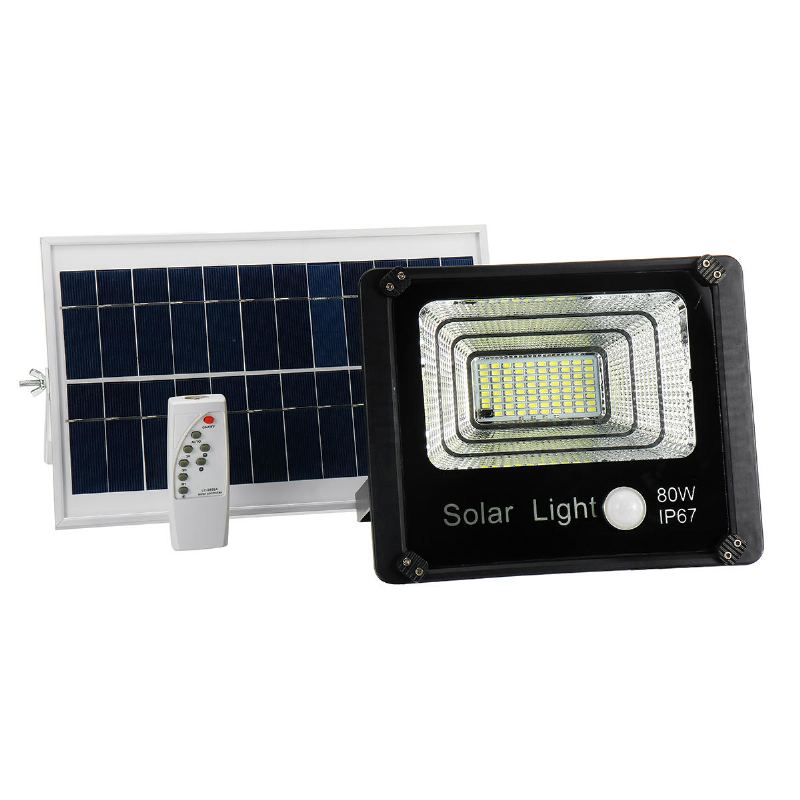 50w 80w 120w Venkovní Solární Napájení Pir Pohybový Senzor Zahradní Světlomet Led Dálkové Ovládání Bezpečnostní Světlo