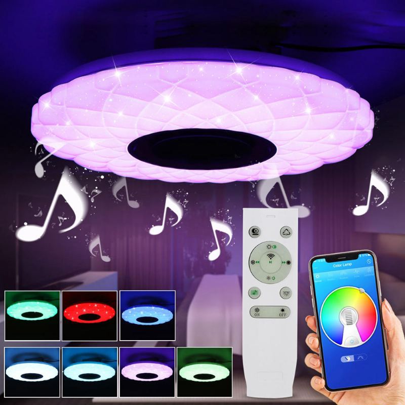 50w Stmívatelné Led Zapuštěné Stropní Světlo Bluetooth Reproduktorová Lampa S Dálkovým Ovladačem