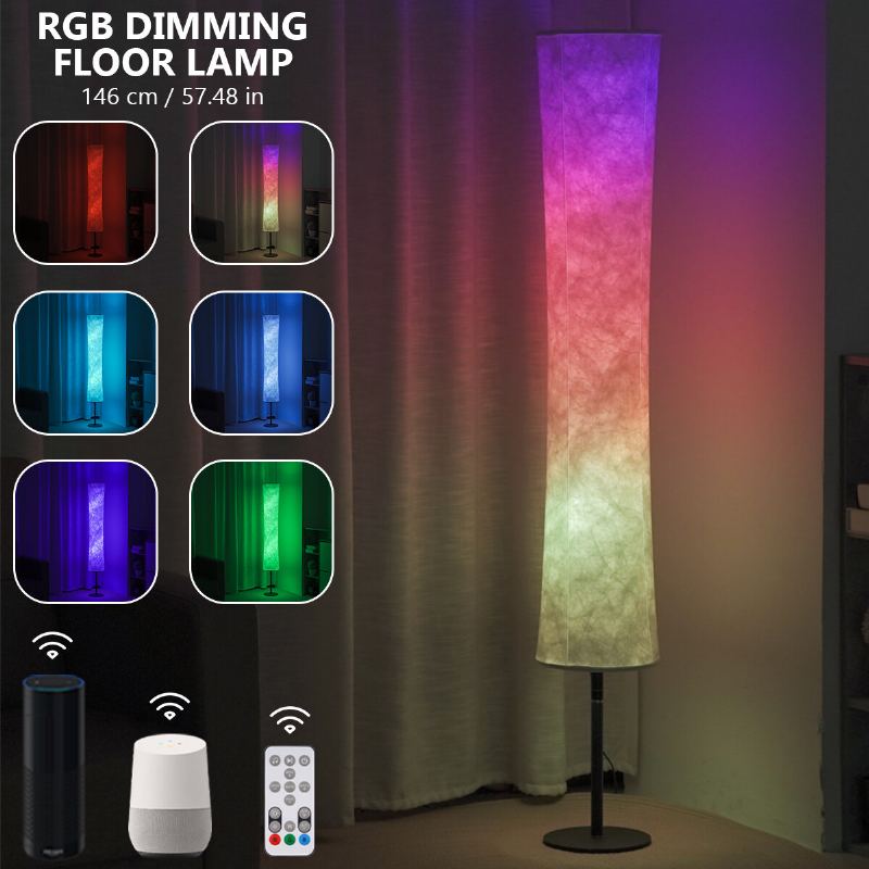 57'' Inteligentní Led Stojací Lampa Rgb Hudební Tkanina Stojící Stmívatelné Světlo App+dálkové