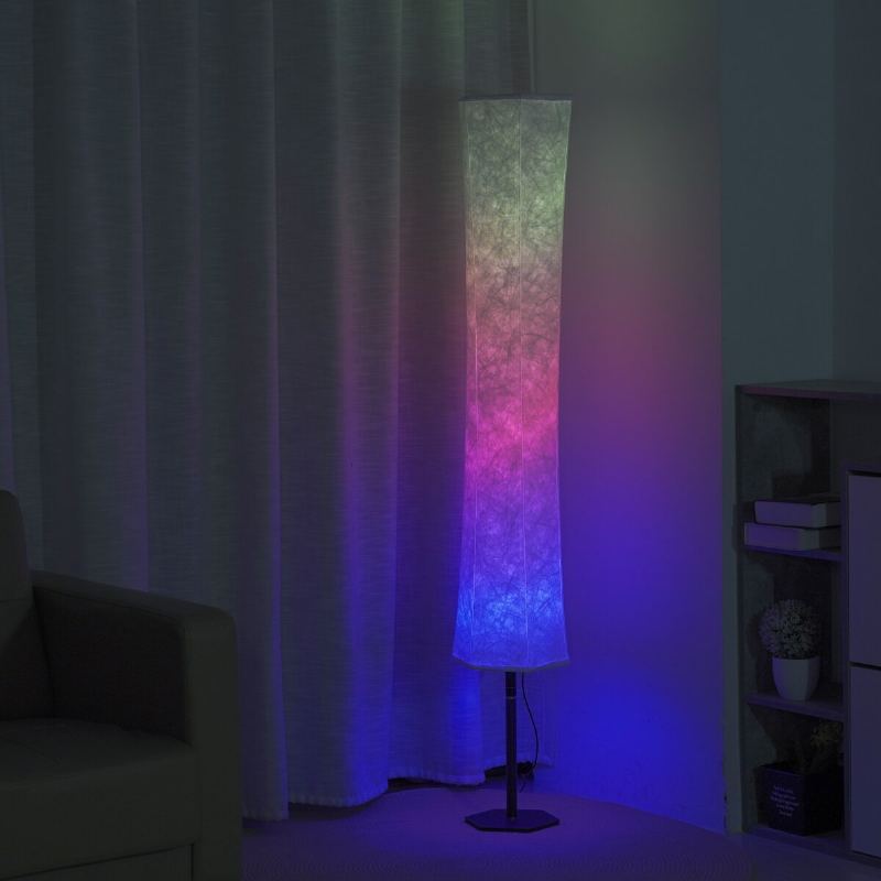 58" Měkké Světlo Moderní Led Stojací Lampa Rgb Barva Měnící Látkové Stínění App+dálkové Ovládání