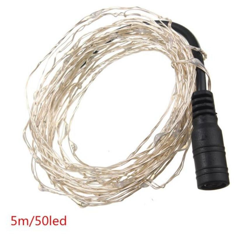 5m 50 Led Měděný Drát Vánoční Venkovní Provázek Fairy Light Vodotěsný Dc12v