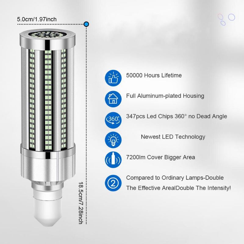 60w 220v Uv Sterilizační Lampa E27 Led Uvc Žárovka Dálkové Ovládání Dezinfekční Světlo Sterilizátor Ozón Zabíjí Bakterie Roztoče