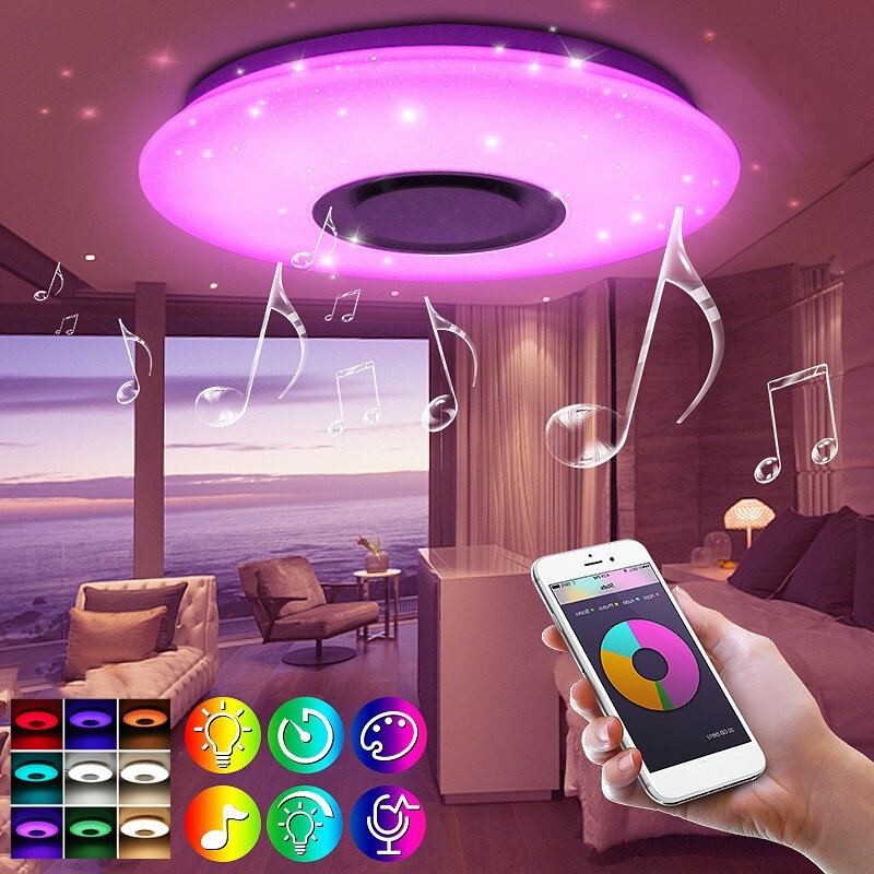 60w Ac220v 102led Starry Stínidlo Led Inteligentní Stropní Lampa Bluetooth Music Smart Ceiling Light App+dálkové Ovládání