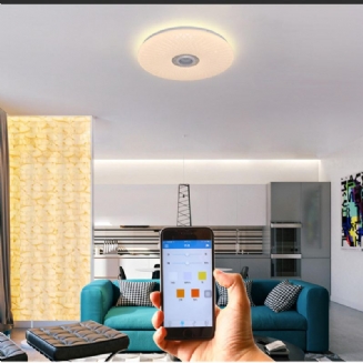 60w Inteligentní Stropní Led Světlo Rgb Bluetooth Hudební Reproduktor Stmívatelná Lampa App Remote