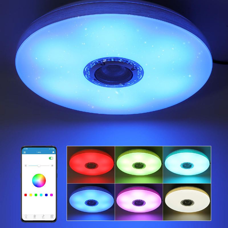 60w Stmívatelné Led Rgbw Bluetooth Hudební Reproduktor Stropní Světlo App Vzdálená Ložnice