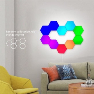 6ks/10ks Rgb Barevné Honeycomb Light Touch Šestihranné Nástěnné Světlo Quantum Ložnice Obývací Pokoj Noční Lampa