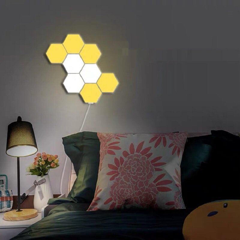 6ks/10ks Rgb Barevné Honeycomb Light Touch Šestihranné Nástěnné Světlo Quantum Ložnice Obývací Pokoj Noční Lampa