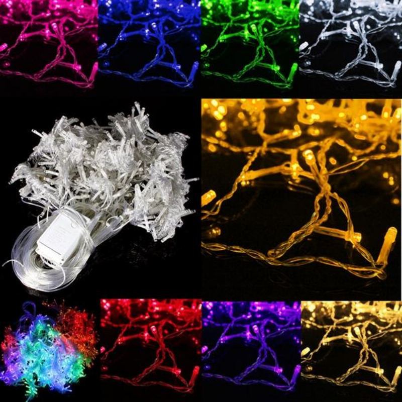 6x3m Venkovní Vánoční Strom Provázek Fairy Wedding Curtain Light Party Lamp 110v