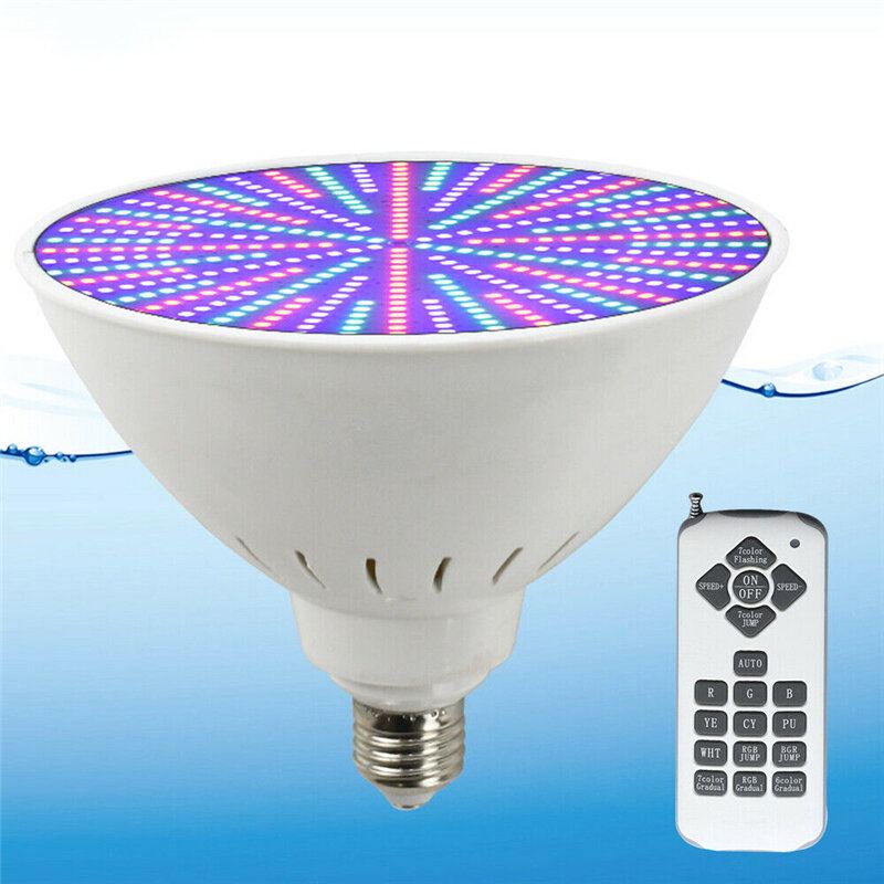 Ac12v/120v E27 25w 252led Rgb Podvodní Bazénové Světlo Změna Barvy Lampy Par38+18 Klíčový Dálkový Ovladač