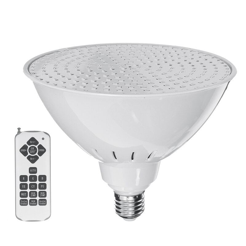 Ac12v/120v E27 25w 252led Rgb Podvodní Bazénové Světlo Změna Barvy Lampy Par38+18 Klíčový Dálkový Ovladač