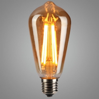 Ac85-265v E27 St64 4w Teplá Bílá Retro Starožitná Cob Edison Led Žárovka Pro Domácí Výzdobu Obývacího Pokoje